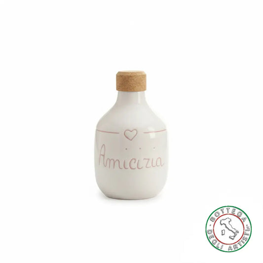 bomboniera ampolla oliera ceramica personalizzata graffiti emozioni amicizia 200ml