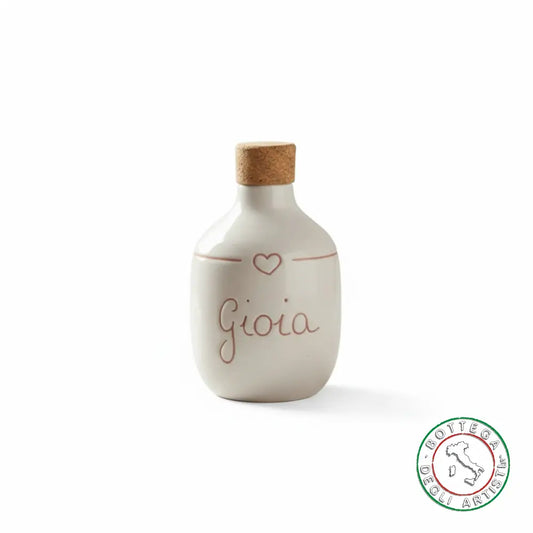bomboniera ampolla oliera ceramica personalizzata graffiti emozioni gioia 200ml