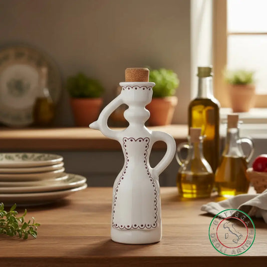 bomboniera dama oliera ceramica personalizzata ricamo pennellato viola