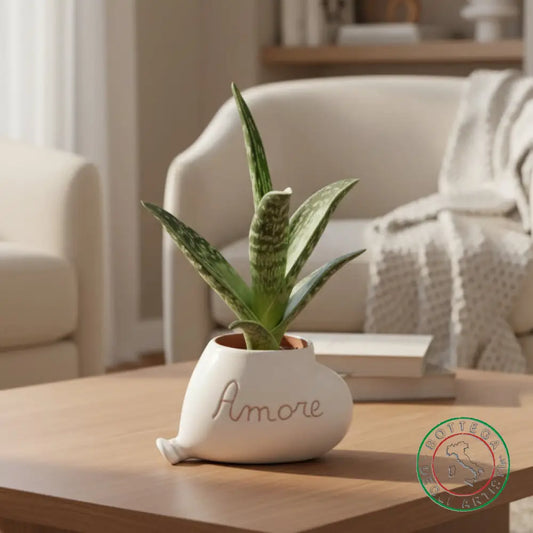 bomboniera porta piantina ceramica personalizzata graffito emozioni amore