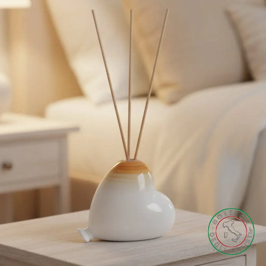 bomboniera profumatore ceramica personalizzata pennellata arancio