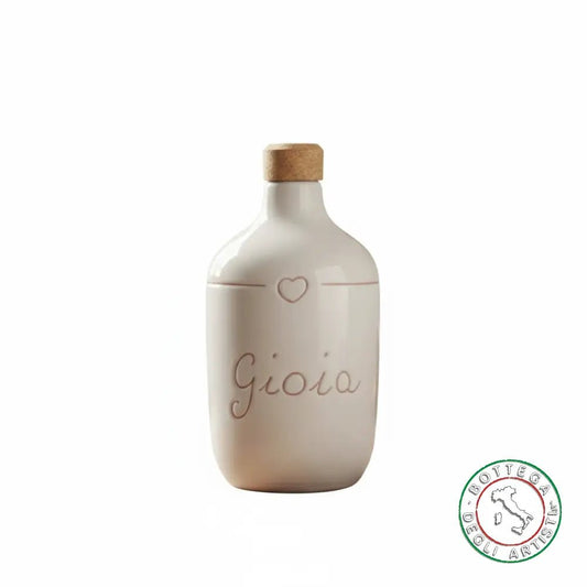 bomboniera ampolla oliera ceramica personalizzata graffiti emozioni gioia 400ml