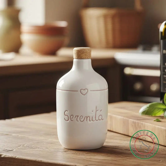 bomboniera ampolla oliera ceramica personalizzata graffiti emozioni serenità 400ml