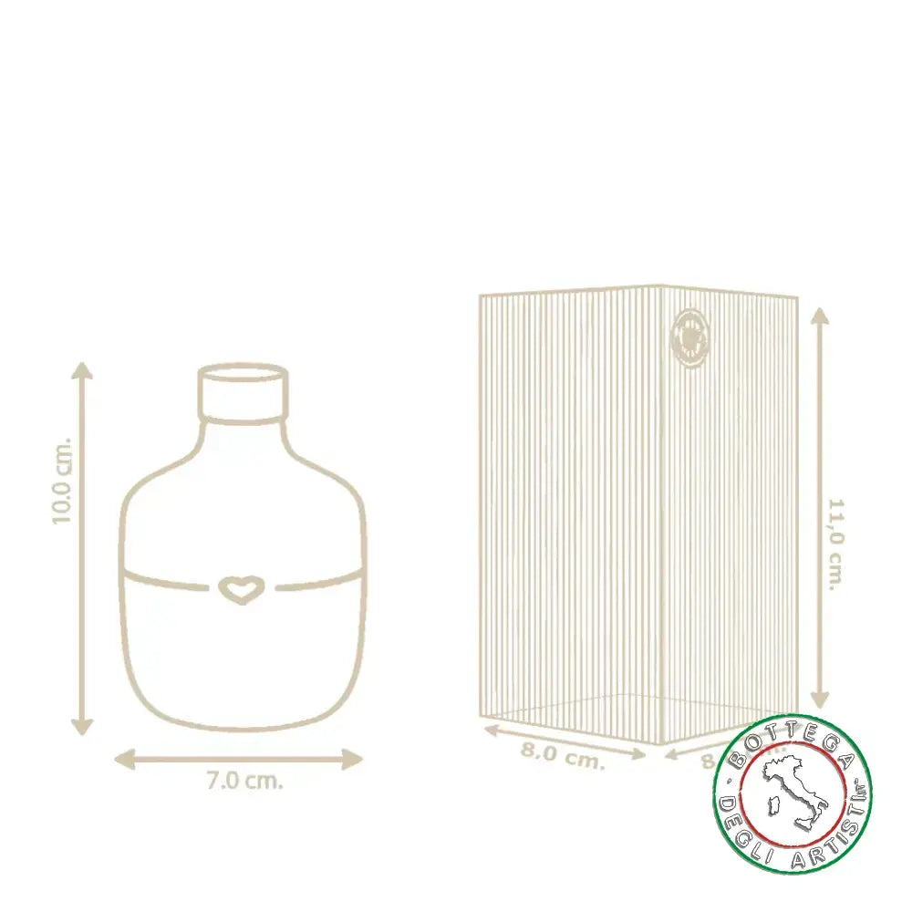 bomboniera ampolla oliera ceramica personalizzata graffiti emozioni serenità 100ml