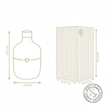 bomboniera ampolla oliera ceramica personalizzata righe pennellate viola 200ml