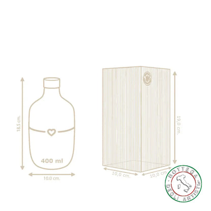 Personalized ceramic oil cruet favor with brushstroke stripes and aquamarine 400ml