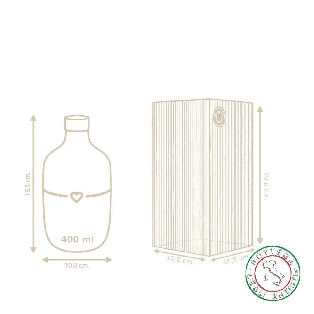 bomboniera ampolla oliera ceramica personalizzata righe pennellate giallo 400ml