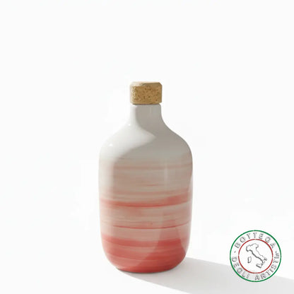 bomboniera ampolla oliera ceramica personalizzata fascia pennellata rosso 400ml