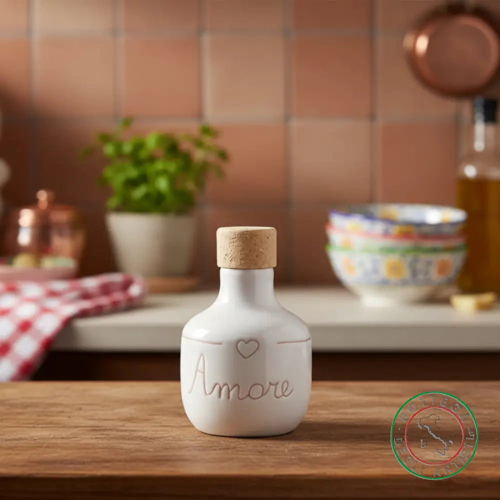 bomboniera ampolla oliera ceramica personalizzata graffiti emozioni amore 100ml