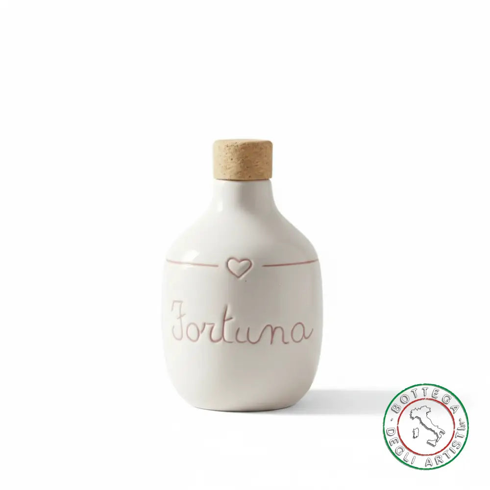 bomboniera ampolla oliera ceramica personalizzata graffiti emozioni fortuna 200ml