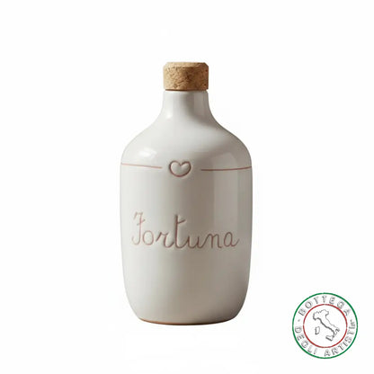 bomboniera ampolla oliera ceramica personalizzata graffiti emozioni fortuna 400ml