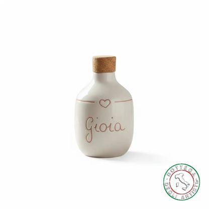 bomboniera ampolla oliera ceramica personalizzata graffiti emozioni gioia 200ml