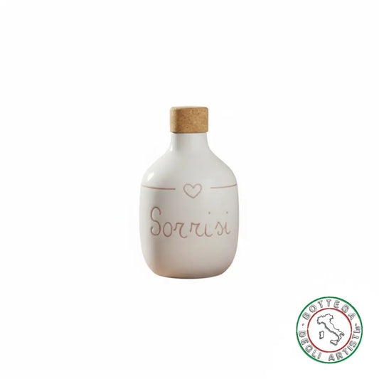 bomboniera ampolla oliera ceramica personalizzata graffiti emozioni sorrisi 200ml