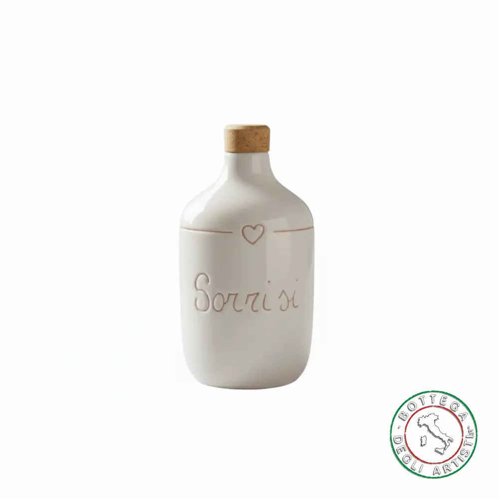 bomboniera ampolla oliera ceramica personalizzata graffiti emozioni sorrisi 400ml