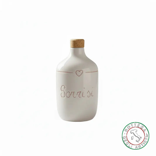 bomboniera ampolla oliera ceramica personalizzata graffiti emozioni sorrisi 400ml