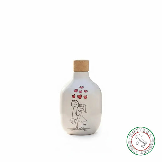 bomboniera ampolla oliera ceramica personalizzata pupazzi innamorati 200ml