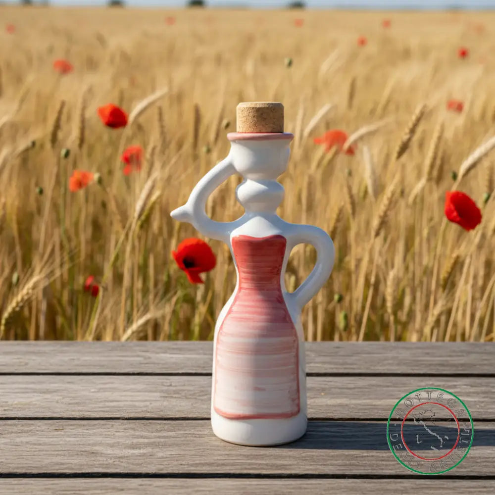 bomboniera dama oliera ceramica personalizzata fascia pennellata rosso