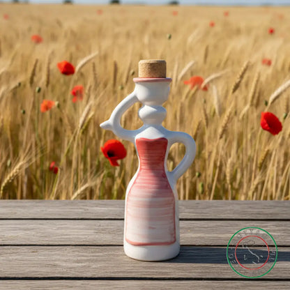 bomboniera dama oliera ceramica personalizzata fascia pennellata rosso