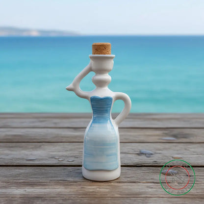 bomboniera dama oliera ceramica personalizzata fascia pennellata turchese