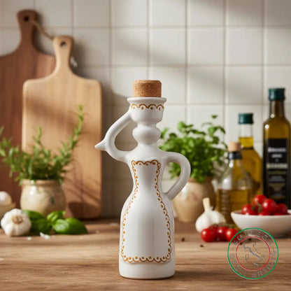 bomboniera dama oliera ceramica personalizzata ricamo pennellato arancio