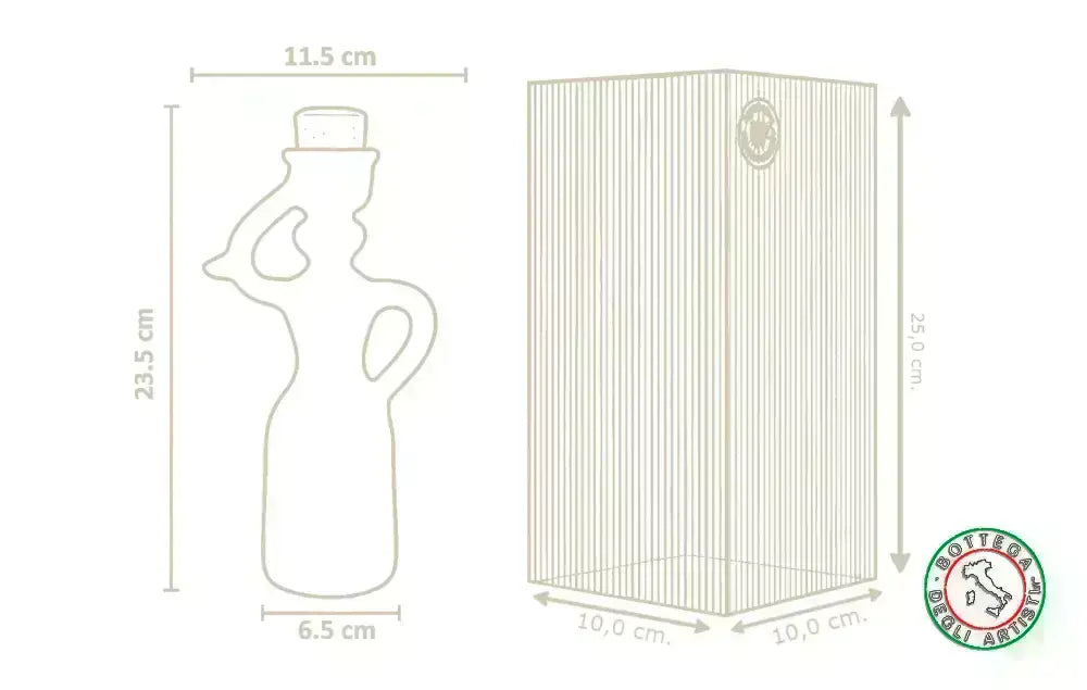 Bomboniera Dama Oliera Ceramica Personalizzata Fascia Pennellata Viola 200ml