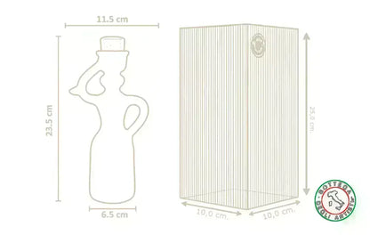 Bomboniera Dama Oliera Ceramica Personalizzata Fascia Pennellata Viola 200ml