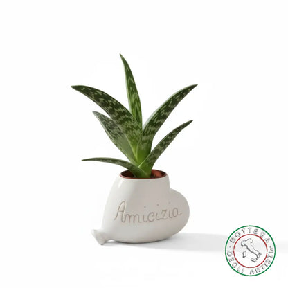 Bomboniera Porta Piantina Ceramica Personalizzata Graffito Emozioni Amicizia