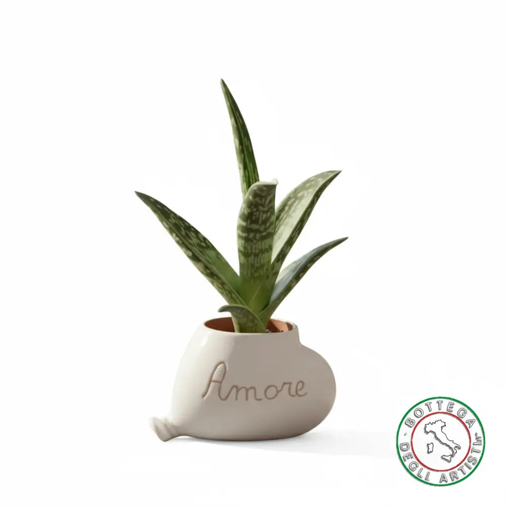 Bomboniera Porta Piantina Ceramica Personalizzata Graffito Emozioni Amore