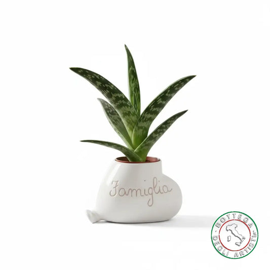 Bomboniera Porta Piantina Ceramica Personalizzata Graffito Emozioni Famiglia