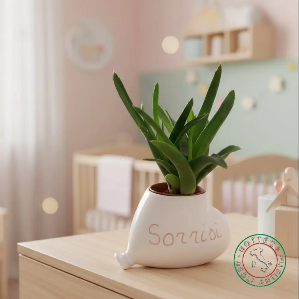 bomboniera porta piantina ceramica personalizzata graffito emozioni sorrisi