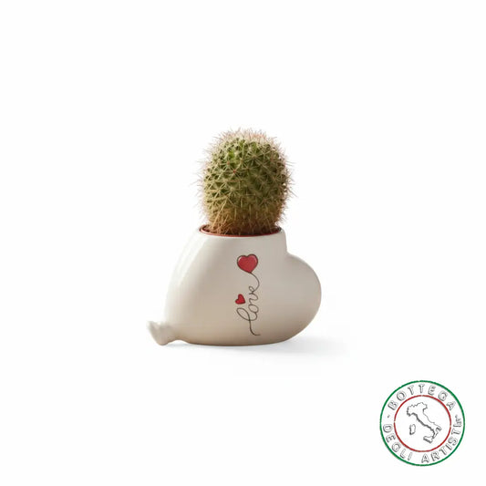 Bomboniera Porta Piantina Ceramica Personalizzata Love