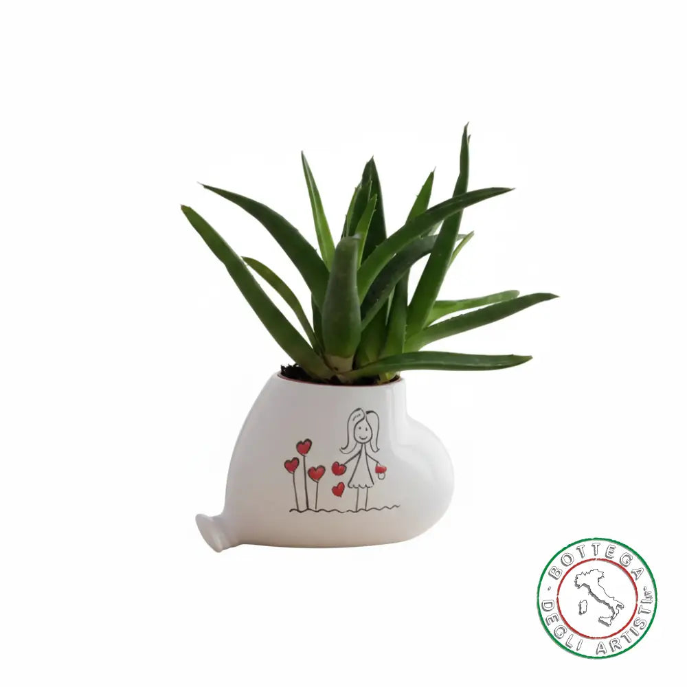 Bomboniera Porta Piantina Ceramica Personalizzata Pupazzi Bimba