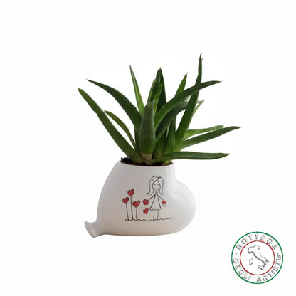 Bomboniera Porta Piantina Ceramica Personalizzata Pupazzi Bimba