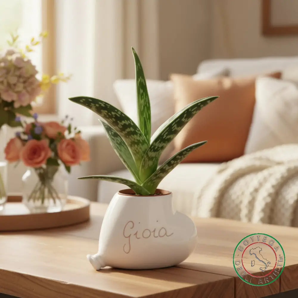 bomboniera porta piantina ceramica personalizzata graffito emozioni gioia