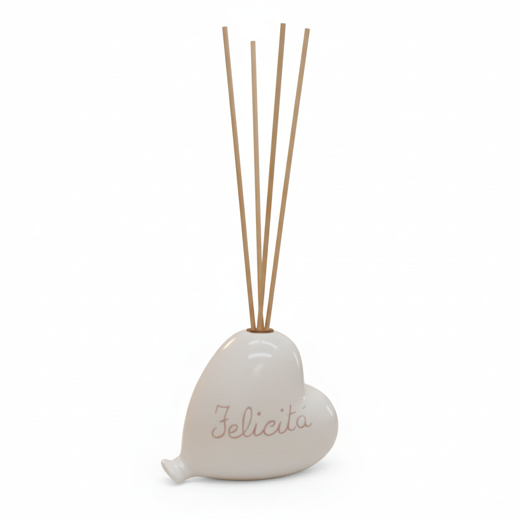 Bomboniera Profumatore Ceramica Personalizzata Graffito Emozioni Felicità