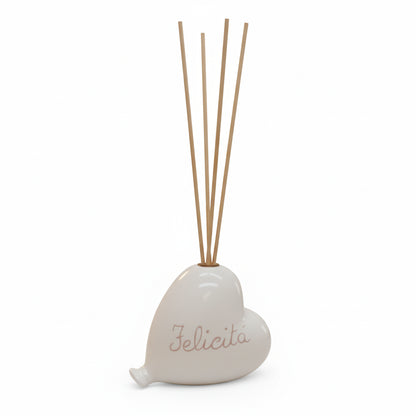 Bomboniera Profumatore Ceramica Personalizzata Graffito Emozioni Felicità