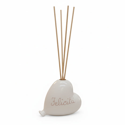 Bomboniera Profumatore Ceramica Personalizzata Graffito Emozioni Felicità