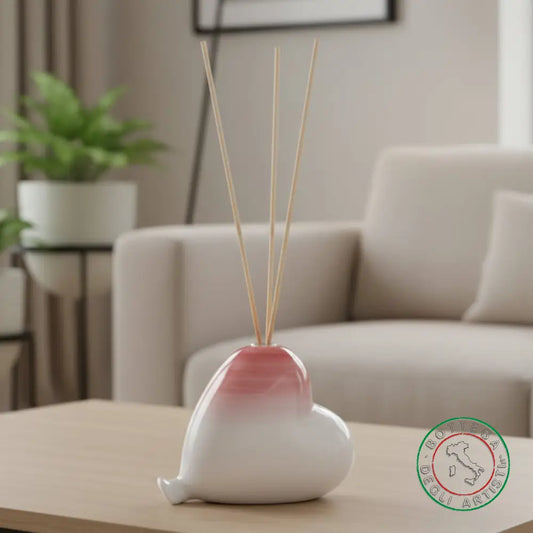 bomboniera profumatore ceramica personalizzata pennellata rosa