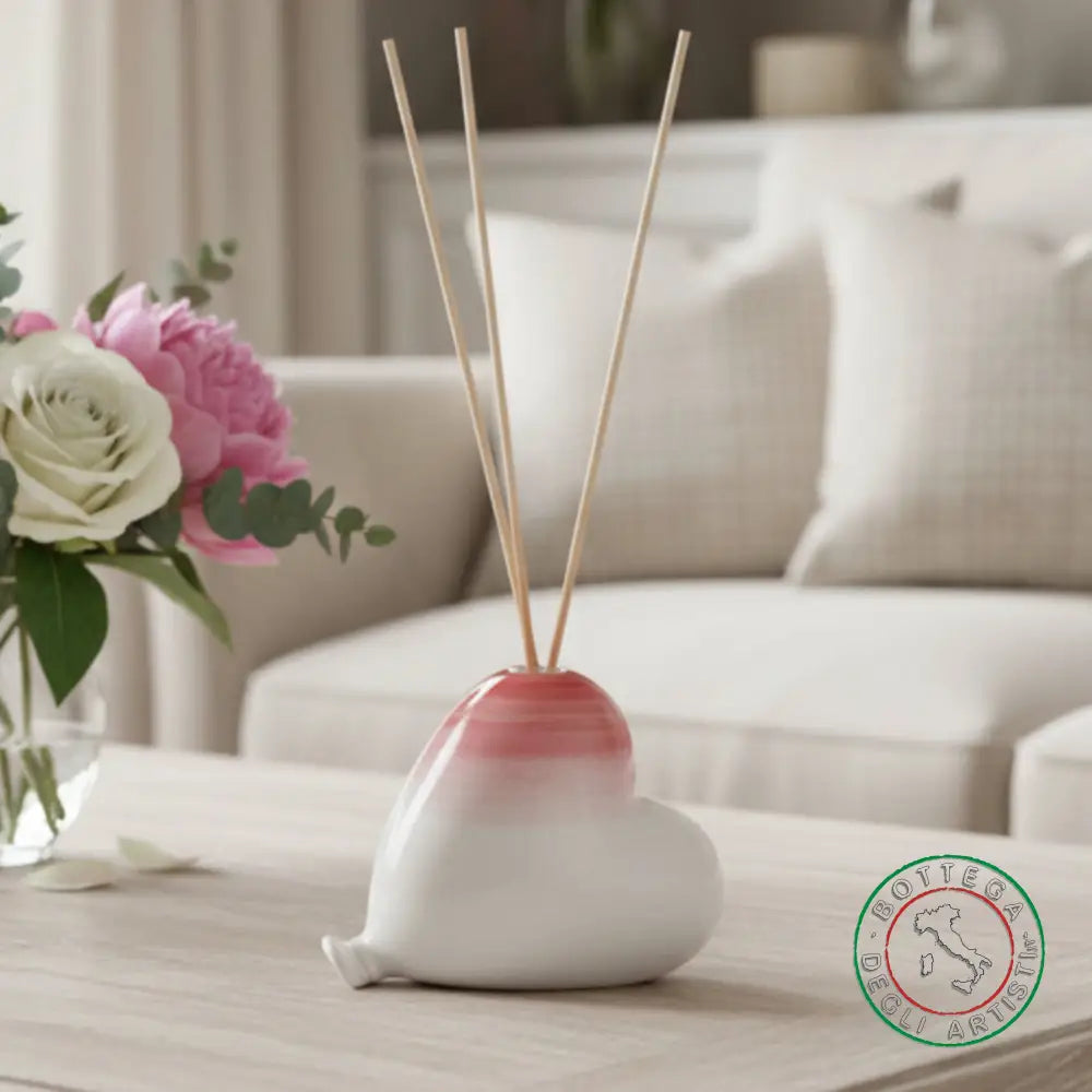 bomboniera profumatore ceramica personalizzata pennellata rosso