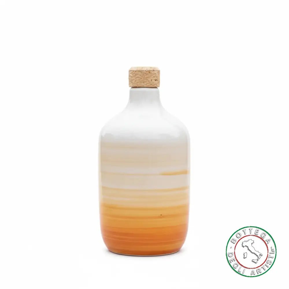 Personalisierte Keramik-Ölflasche mit orangefarbenem Pinselstrichmuster, 400 ml, Gastgeschenk zur Hochzeit