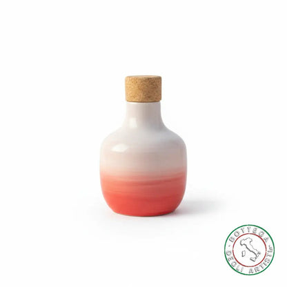 Personalisierte Keramik-Ölflasche mit rotem Pinselstrich-Band, 100 ml, Gastgeschenk zur Hochzeit