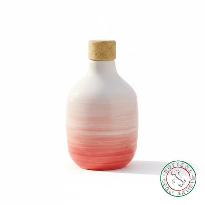 bomboniera ampolla oliera ceramica personalizzata fascia pennellata rosso 200ml