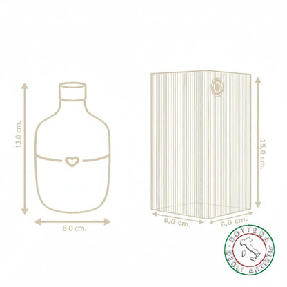 Personalized ceramic oil cruet with a brushstroke band in dove gray, 200ml, wedding favor