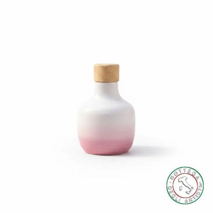 bomboniera ampolla oliera ceramica personalizzata fascia pennellata viola 100ml