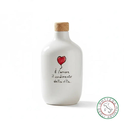 Personalized ceramic oil cruet favor with phrase and love 400ml