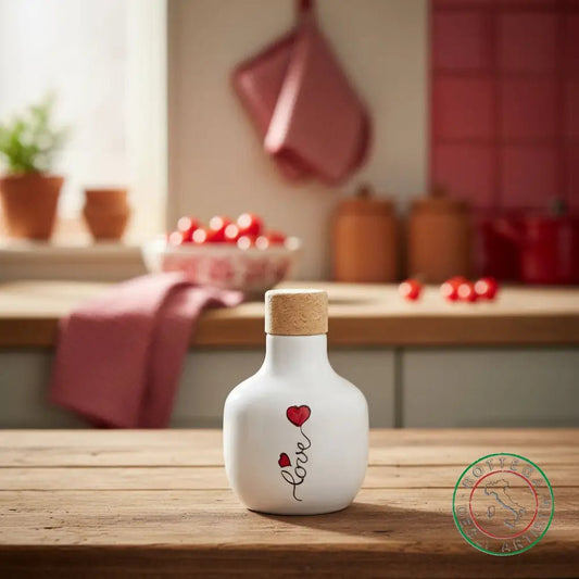 bomboniera ampolla oliera ceramica personalizzata frase love 100ml