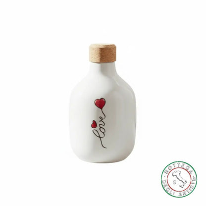 Personalized ceramic oil cruet favor with a love phrase, 200ml