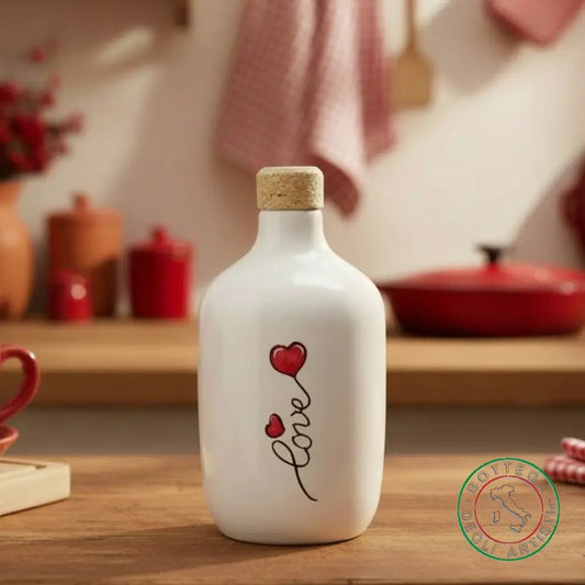 bomboniera ampolla oliera ceramica personalizzata frase love 400ml