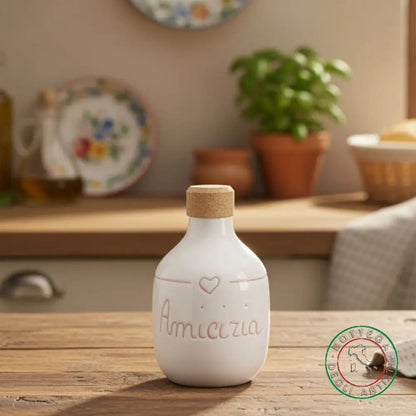 Personalisierte Keramik-Ölflasche als Gastgeschenk, Graffiti, Emotionen, Freundschaft, 200 ml