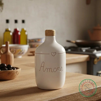 bomboniera ampolla oliera ceramica personalizzata graffiti emozioni amore 400ml